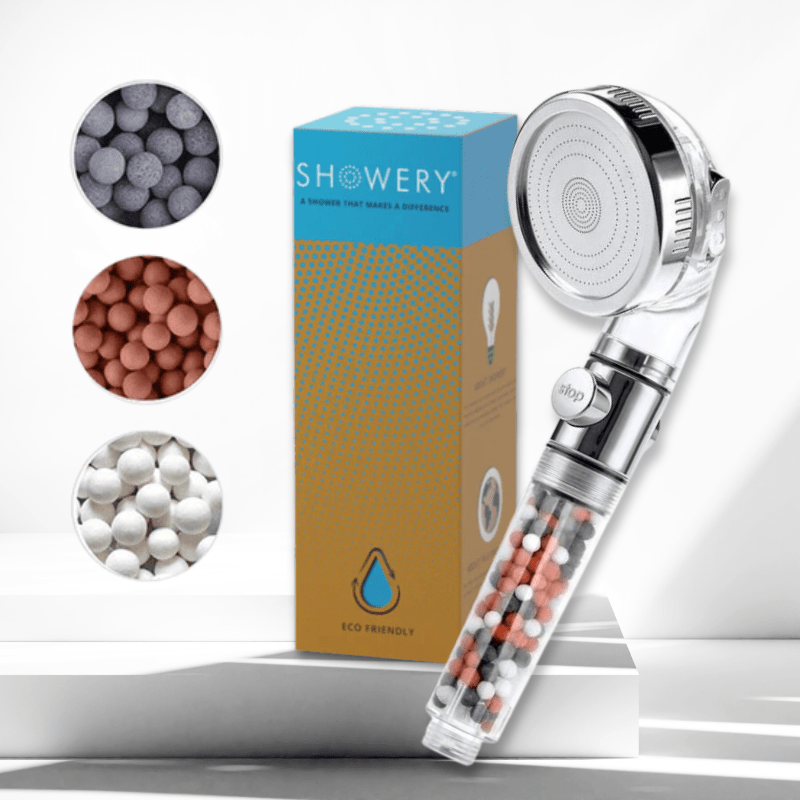 Showery® Eco - Flow: High Pressure Shower Head With Water Softening Filter4Showery UK