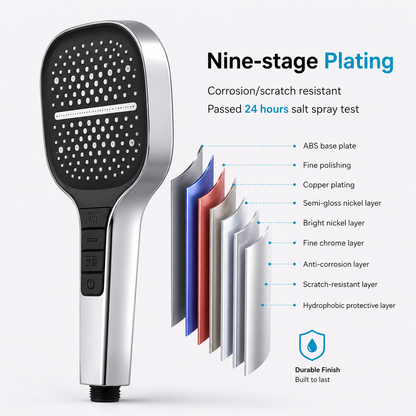 Showery® 7 Mode Water Saving Piano Shower Head