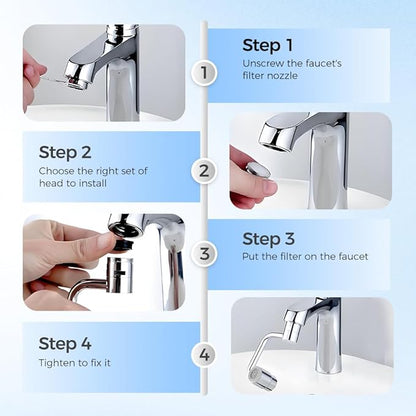 AquaFlex — Dual - Mode 360° Faucet Adapter3Showery Uk