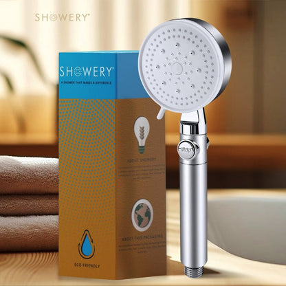 Showery® 5 Mode High Pressure Shower Head - Chrome/Silver3Showery UK