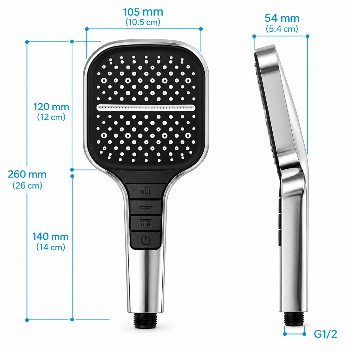 Showery® 7 Mode Water Saving Piano Shower Head4Showery UK