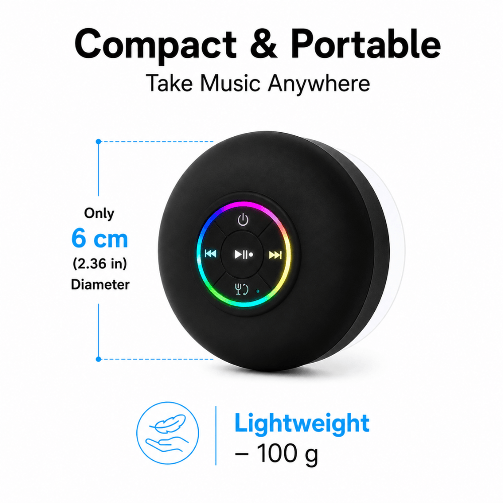 Showery® Beat Waterproof Bluetooth Bathroom & Shower Speaker8Showery UK