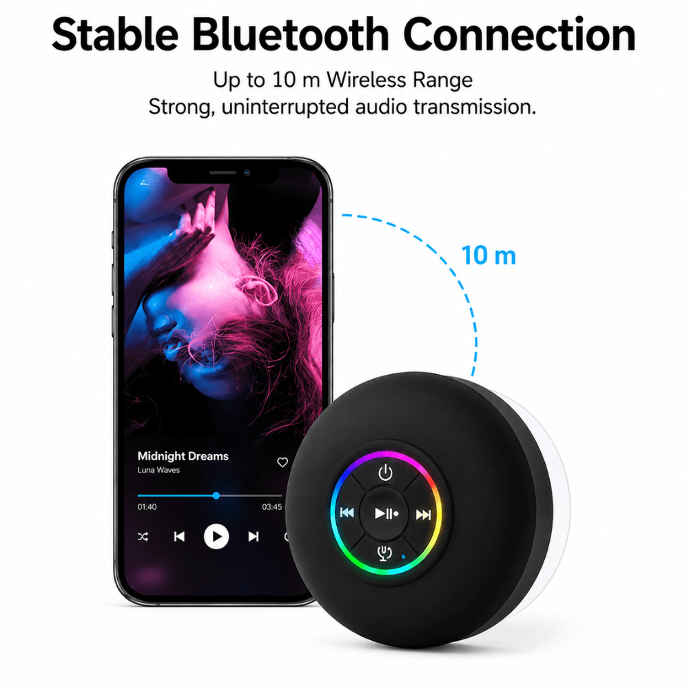Showery® Beat Waterproof Bluetooth Bathroom & Shower Speaker5Showery UK