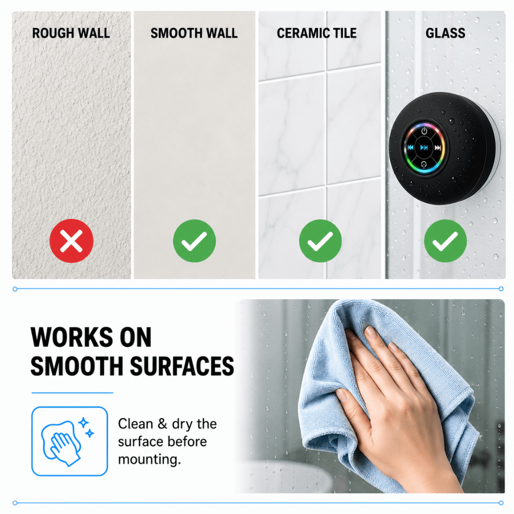 Showery® Beat Waterproof Bluetooth Bathroom & Shower Speaker4Showery UK