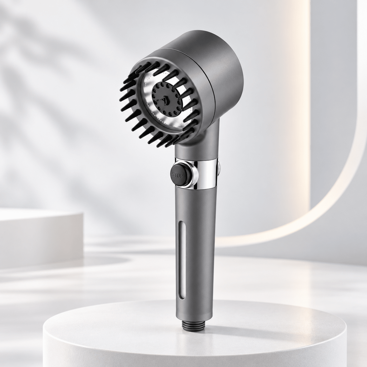 Showery® Ecoflow Massage Shower Head | Built-in Silicone Scalp Massager, High Pressure Micro-Nozzles & Water Saving Design1Showery UK