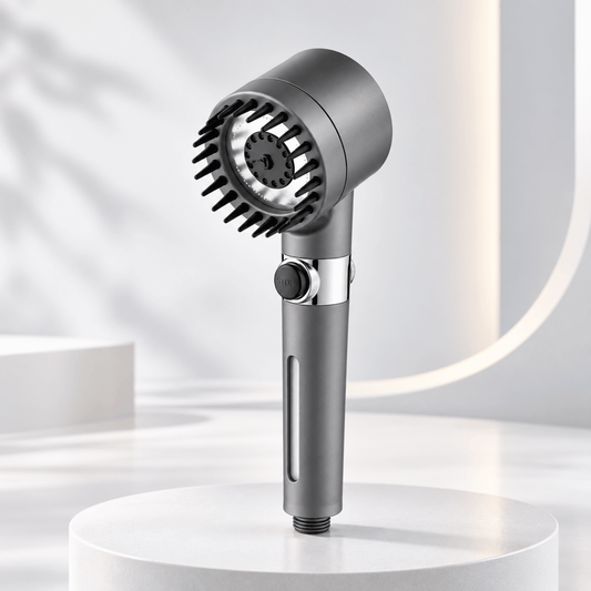 Showery® Ecoflow Massage Shower Head | Built-in Silicone Scalp Massager, High Pressure Micro-Nozzles & Water Saving Design1Showery UK