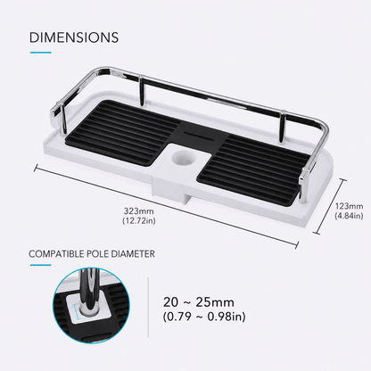 Showery® No Drill Shower Caddy - Effortless Shower Rail Installation8Showery UK