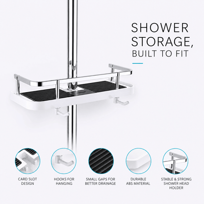 Showery® No Drill Shower Caddy - Effortless Shower Rail Installation10Showery UK