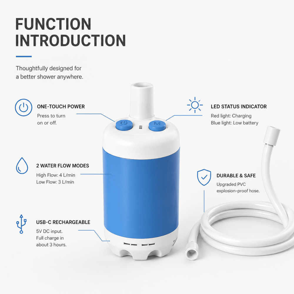 Showery® Portable Power Shower5Showery UK