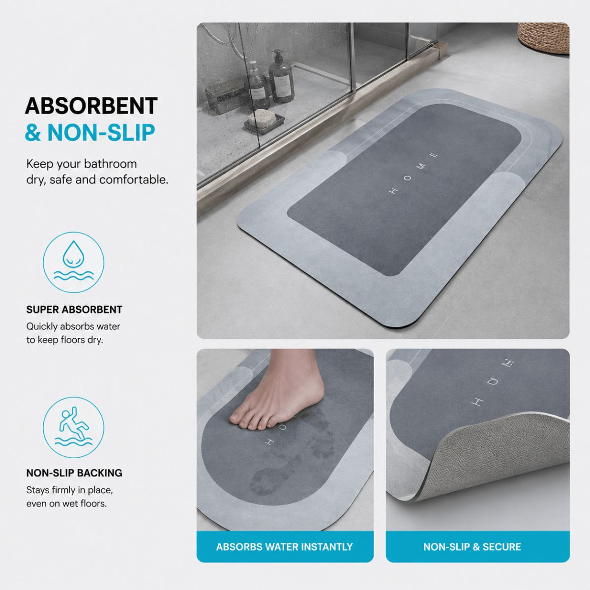 Showery® Super Non Slip Bath Mat6Showery UK