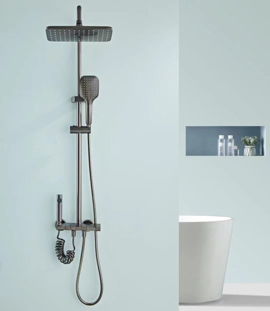 Showery® Thermostatic Mixer Shower Set (Rainfall & Handheld) - Modern Design1Showery UK